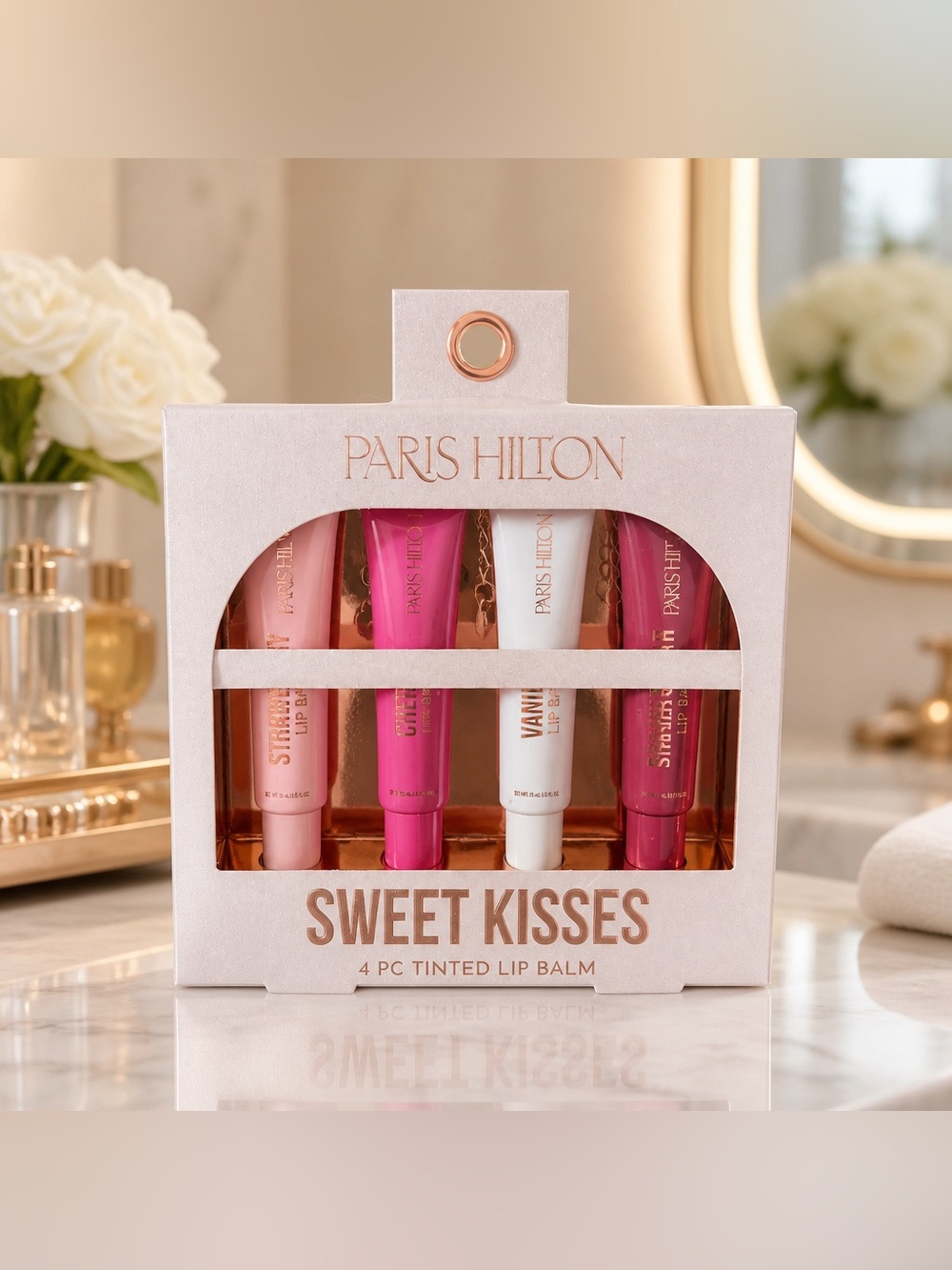 Paris Hilton Sweet Kisses 4 Pc Tinted Lip Balm Set